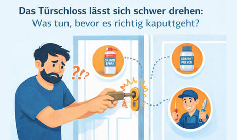 Das T&uuml;rschloss l&auml;sst sich schwer drehen: Was tun, bevor es richtig kaputtgeht?