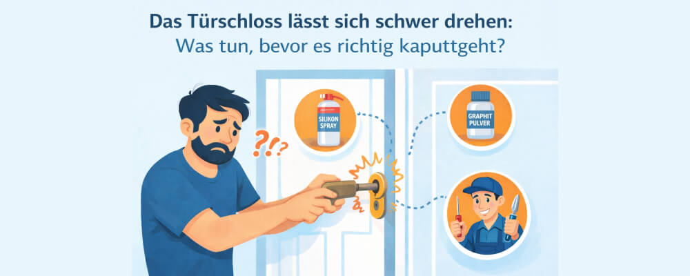 Das Türschloss lässt sich schwer drehen: Was tun, bevor es richtig kaputtgeht?